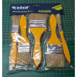 Flat brushes, set 5pcs, (12-25-38-50-63mm), EXTOL CRAFT 9153