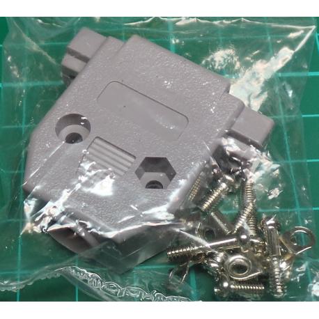 D Type, Backshell / Hood, 9 Pin D or 15 Pin HD, Plastic, with Screwlocks