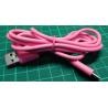 USED, USB A to Micro USB Data Cable, Pink