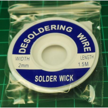 Solder Wick, 2mm x 1.5m
