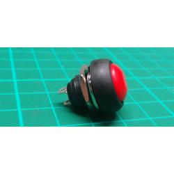 Switch SPST, Push to make, Non-Latching, Red, Momentary, 250V, 1A, Red, Needs 12mm hole