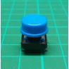 PCB Tactile Switch Momentary, SPST, 12x12x7.3mm, Blue
