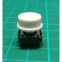 PCB Tactile Switch Momentary, SPST, 12x12x7.3mm, White