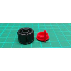 Knob, Red, for 6mm shaft, dia. 18mm