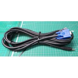 USED KVM Cable, VGA + USB, 3m