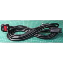 USED, UK Mains Cable to unknown mains connector, 4M