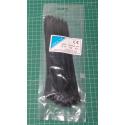 Cable Ties, 3.6 x 200mm Black, bag of 100pcs