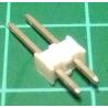 HDR 2 Pin SIL Header, Male, 2.54mm Pitch, White