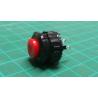 Switch, Pushbutton, push to break, momentary, ON-(OFF), 125V, 1A, red