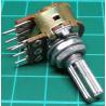 Potentiometer, 2 x 50K, Lin, THT, 6x13.5mm Shaft
