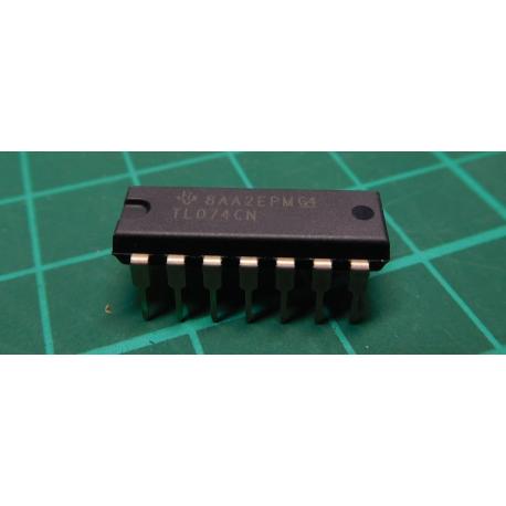 Operacni zesilovac 4x, JFET, Uc 15V,0+70 C