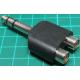 6.35mm Stereo Plug to 2x RCA Sockets, Adaptor