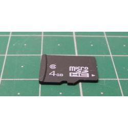USED, Micro SD, 4 GB, Class 6