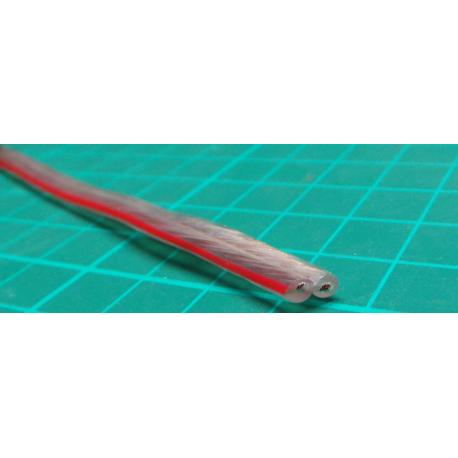 Twin cable 2x1mm2 17AWG, transparent, package 100m