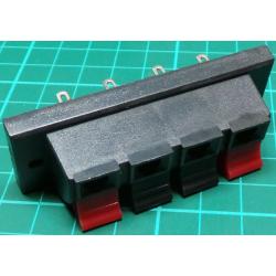Speaker Clip Connectors, Panel Mount, Red/Black (2 Channels)