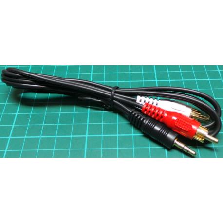 3.5mm Stereo Jack to 2xRCA, 1.2m