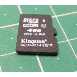 USED, Micro SD, 4GB, Class 10