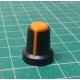 Instrument knob 15x17mm, shaft 6mm black-orange