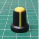 Instrument knob 15x17mm, shaft 6mm black-yellow