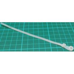 Cable Tie, 3.6x150mm, White, With Eyelet