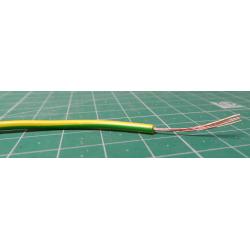 20AWG, 0.5mm2, Stranded, PVC, Yellow / Green, per meter