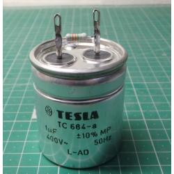 Capacitor, 1u, 400V, Metal Can, with Bleed Resistor