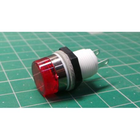 Panel mount indicator, bolb holder, red needs T1 les or T1 min. Fllange bulb rs pin 565-153