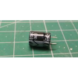 Capacitor, 100uF, 35V, electrolytic, Cropped legs
