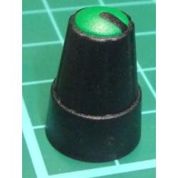 Knob, for 6mm knurled shaft, Green, Style 1