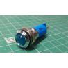 Panel Indicator, IP67, Blue, 12V, 14mm hole, RS P/N 210-686