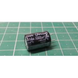 Capacitor, 1000uF, 16V, electrolytic, Cropped Legs