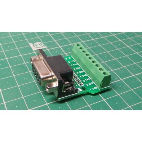 D-SUB (CANON) 9pin socket straight with terminal block