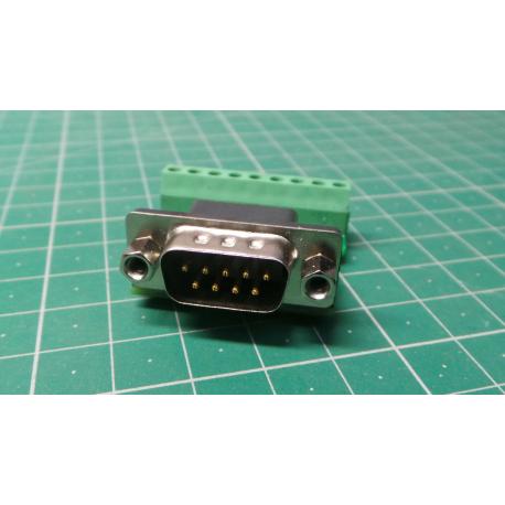 D-SUB (CANON) 9pin straight connector with terminal block