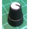 Knob, for 6mm knurled shaft, White, Style 1