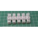Terminal Block, 5 way, for 6mm2 wire, 12mm PITCH, 41AMP, NYLON
