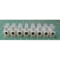 Terminal Block, 8 way, for 6mm2 wire, 12mm PITCH, 41AMP, NYLON