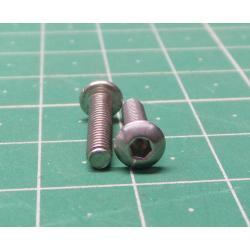 Screw, M3x12, Button Head, Hex, Stainless steel