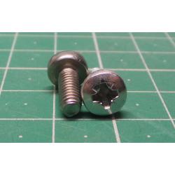 screw, M4x10, Pan head, Pozi, Stainless Steel