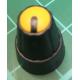 Knob, for 6mm knurled shaft, Yellow, Style 1