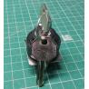 Teknic, Key Switch Plastic, LC*R 455 Black, P2AK2-3PC