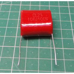 Capacitor: polyester, 10uF, 100VDC, Pitch: 25mm, ± 10%