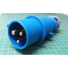MENNEKES, AM-TOP, IP44, Blue, Cable Mount 3 Pin Plug, 16A, 230V, RS P/N 464-6183