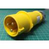 MENNEKES, AM-TOP, IP44, Yellow, Cable Mount 3 Pin Plug, 16A, 110V, RS P/N 464-6177