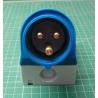 MENNEKES, IP44, Blue, Wall Mount, 3Pin, 25 ° Plug, 16A, 230V, RS P/N 491-434