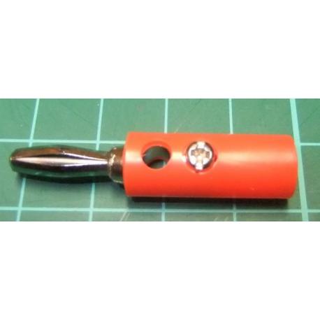 Banana Connector, 4mm, Red
