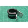 P Clip, Screw Mount Cable Clamp, Rubber Coated Aluminium, 9.5mm 