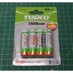 Rechargeable NiMH AA 1.2V / 2600mAh TINKO per pc