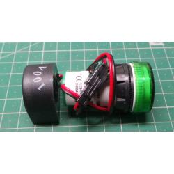 Voltmeter, ammeter AD101-22VAM panel MP 60-500VAC + 0-100AAC, green