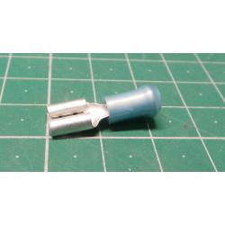 6.3mm Spade Connector, Female, Blue, half insulated