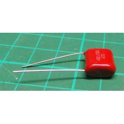 Capacitor, 1uF, 100V, Pitch 10mm, Polyester